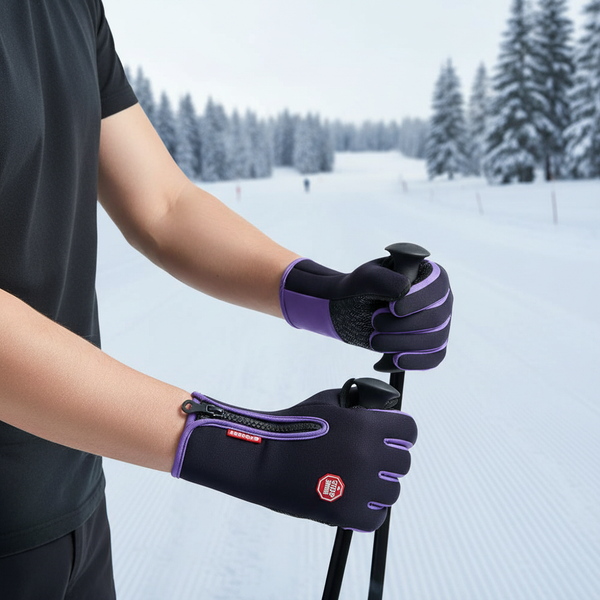 Winterhandschoenen voor outdooractiviteiten met rits en antislip handpalmen, verkrijgbaar in verschillende kleuren