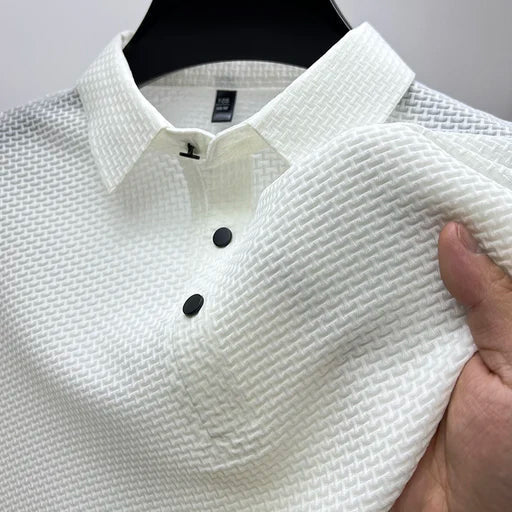Herren Polohemd Modernes Design – Kurzarm, Strukturmuster, Stilvoll für Freizeit und Business