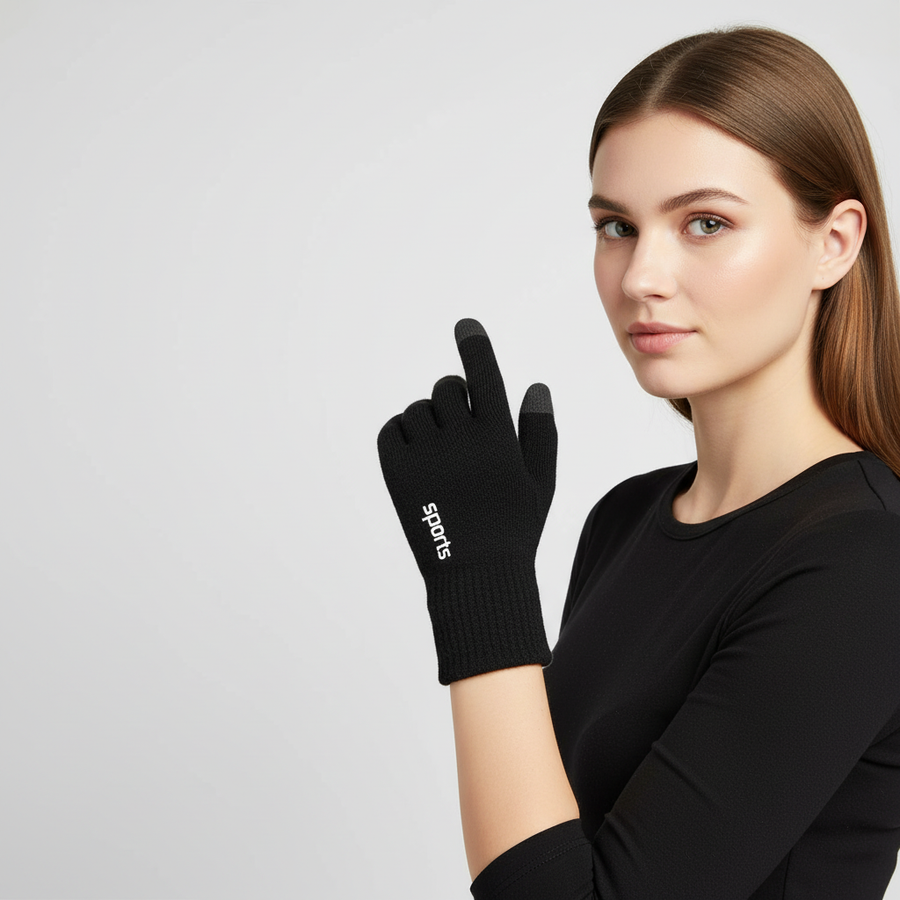 Unisex Winter Strickhandschuhe mit Touchscreen-Funktion & Teddyfutter