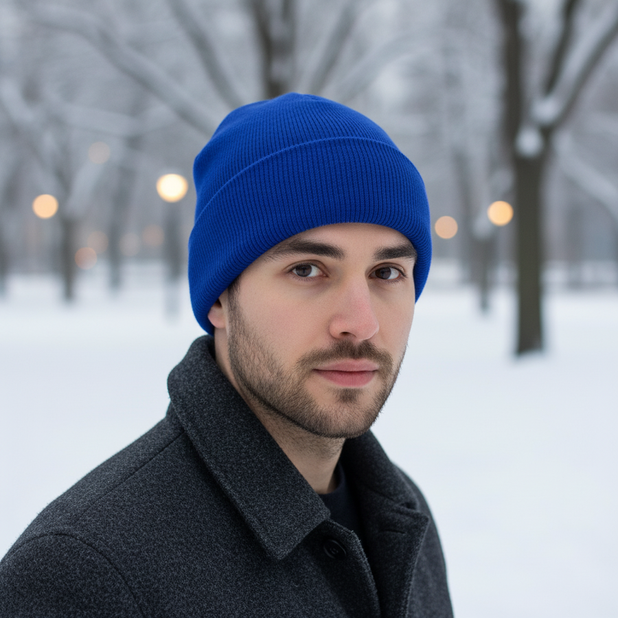 Unisex Strickmütze Beanie Rippstrick Einheitsgröße