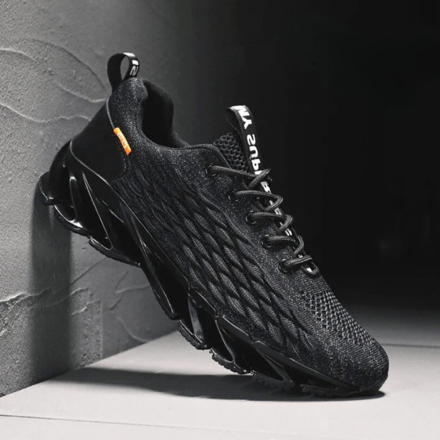 Sportieve sneakers voor heren, ademend, met gestructureerd oppervlak en opvallende zool