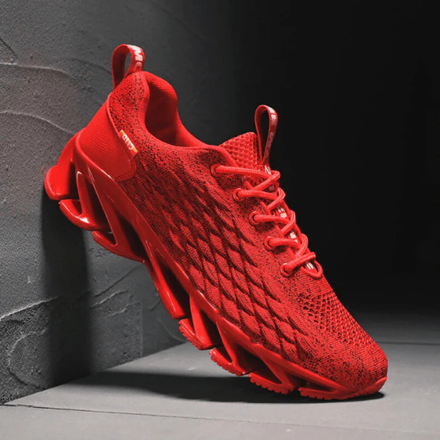 Sportieve sneakers voor heren, ademend, met gestructureerd oppervlak en opvallende zool