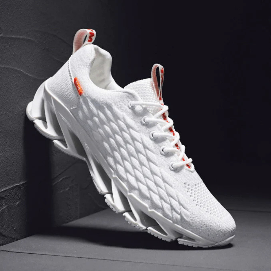 Sportieve sneakers voor heren, ademend, met gestructureerd oppervlak en opvallende zool