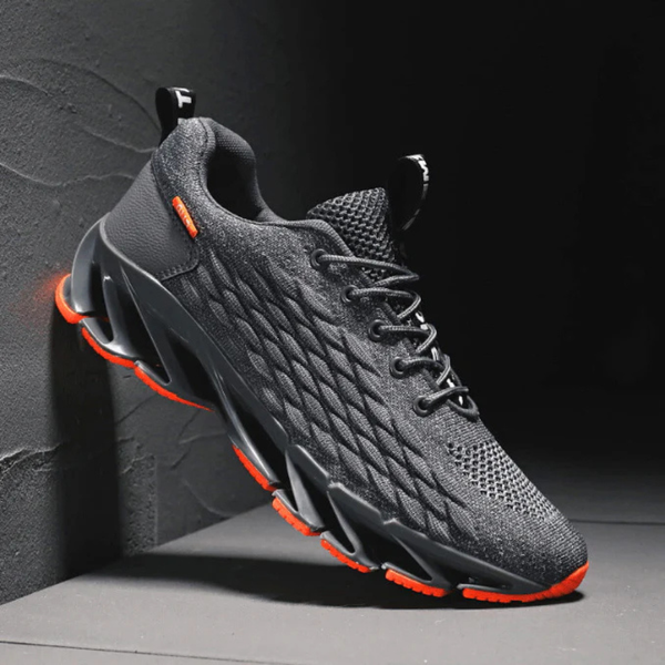 Sportieve sneakers voor heren, ademend, met gestructureerd oppervlak en opvallende zool