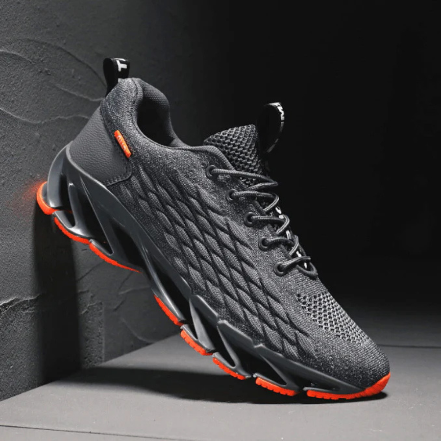Sportieve sneakers voor heren, ademend, met gestructureerd oppervlak en opvallende zool