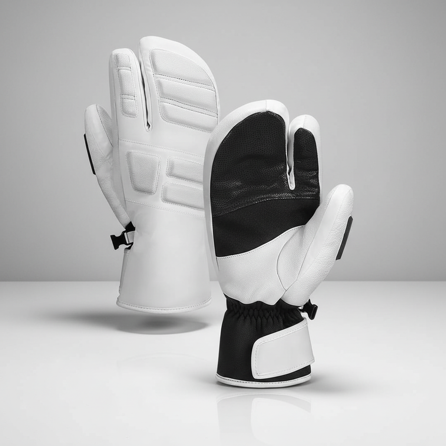Winterhandschuhe Skihandschuhe Schwarz Weiß 3-Finger oder 5-Finger mit "PRO"-Schriftzug
