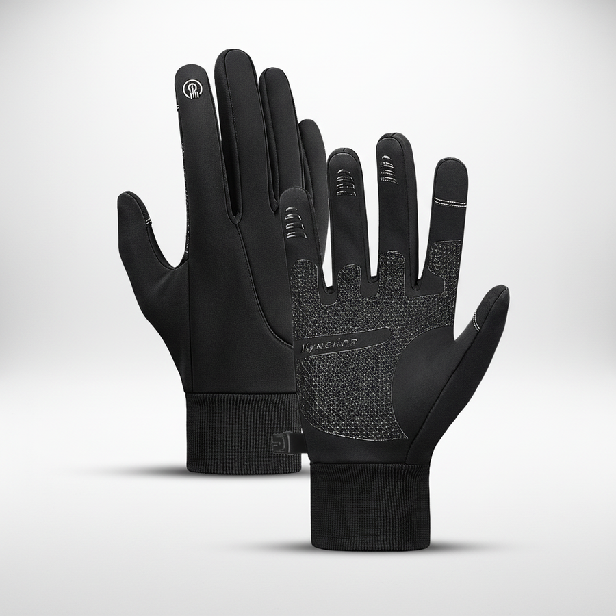 Unisex Winterhandschuhe Schwarz Grau Touchscreen Kompatibel Winddicht