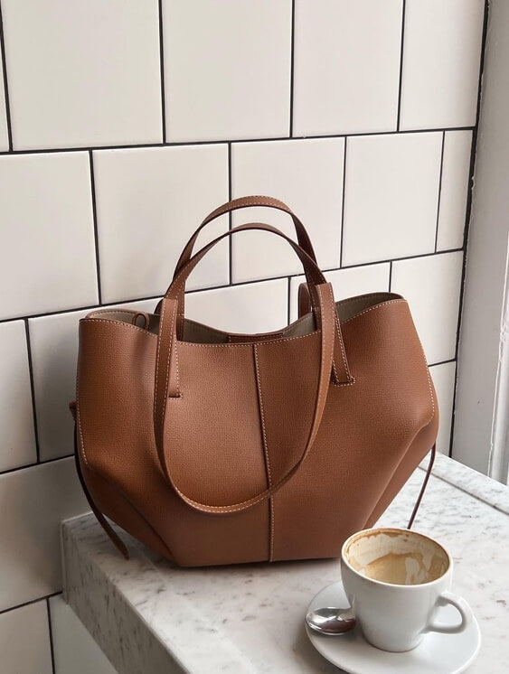 Damen Vintage Tote Bag – Modische Shopper Handtasche für Alltag & Freizeit