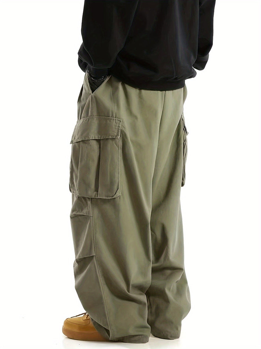 Herren Baggy Cargo Hosen Streetwear mit weitem Bein und großen Taschen