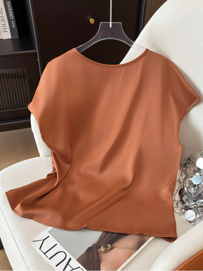Damen Bluse mit Raffdetails und lockerem Schnitt – Eleganter Alltags- und Büro-Stil