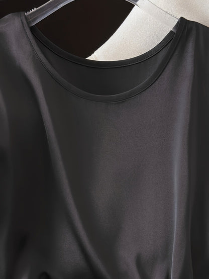 Damen Bluse mit Raffdetails und lockerem Schnitt – Eleganter Alltags- und Büro-Stil