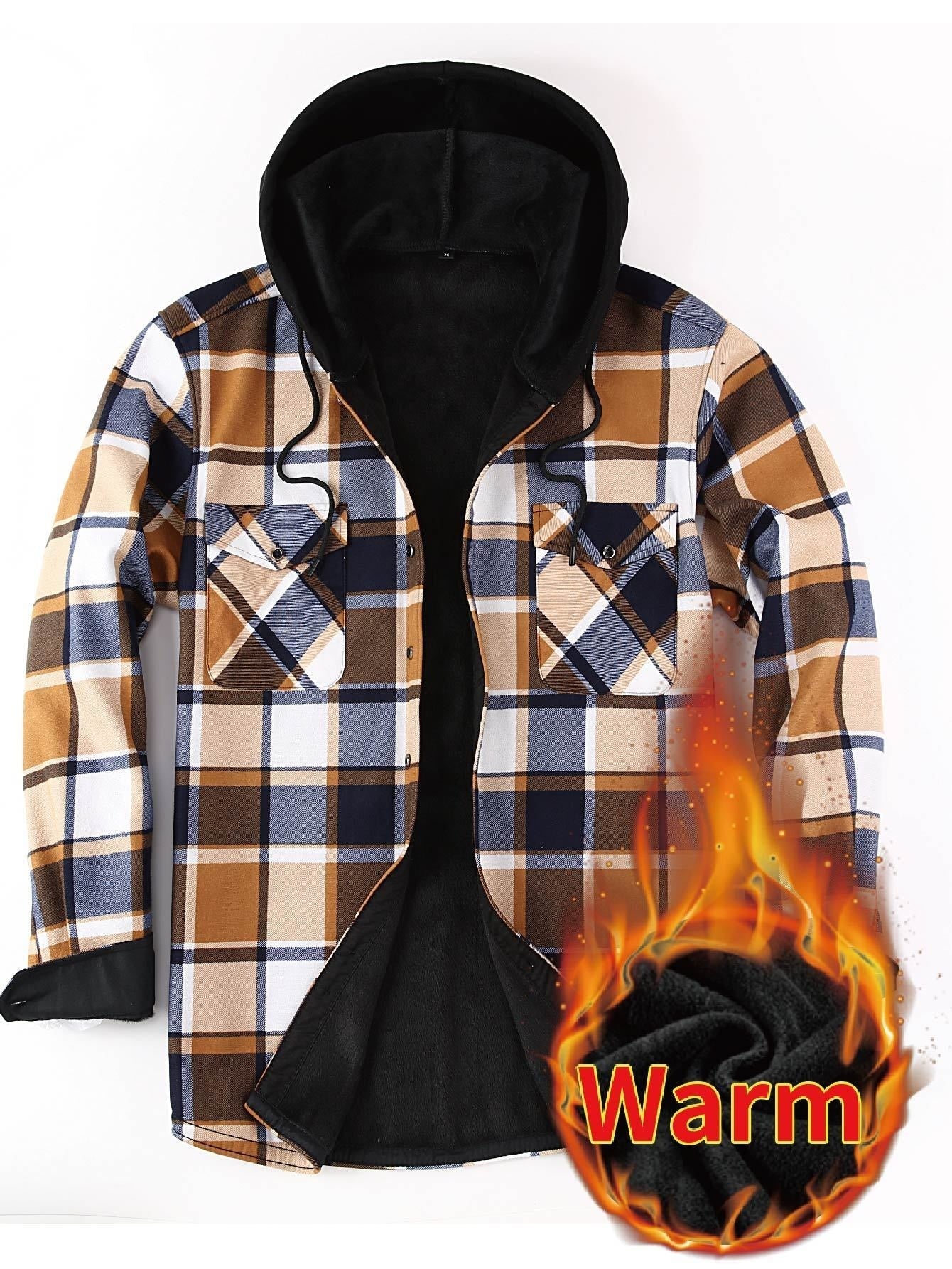 Herren Karo Hemdjacke mit Kapuze – Wärmende Freizeitmode für Outdoor und Alltag