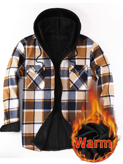 Herren Karo Hemdjacke mit Kapuze – Wärmende Freizeitmode für Outdoor und Alltag