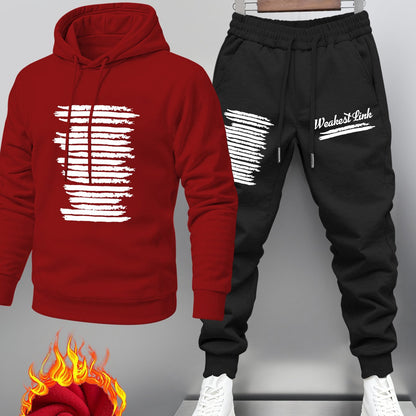 Unisex Trainingsanzug mit Kapuzenpullover & Jogginghose, weich gefüttert