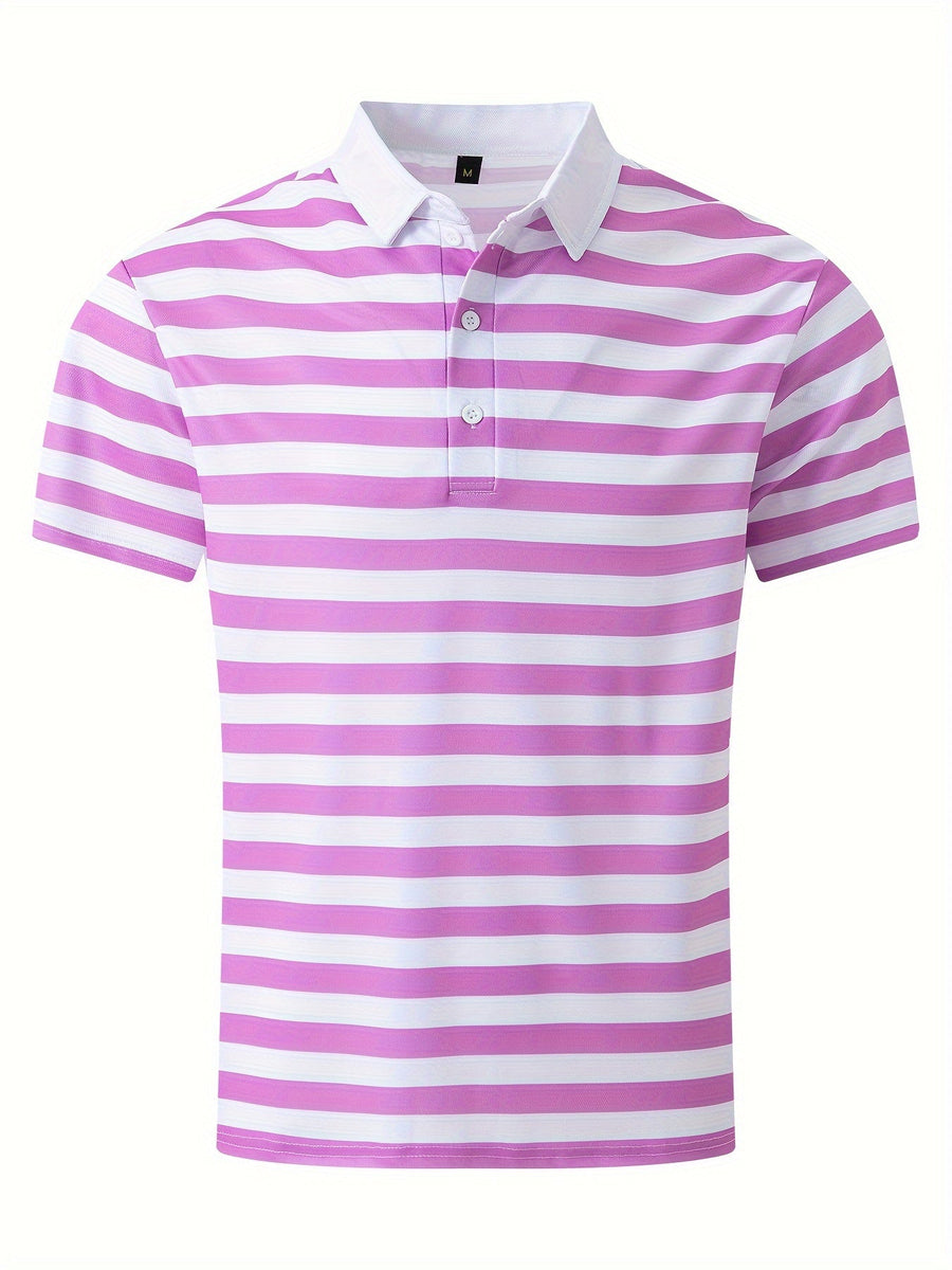 Herren Poloshirt im maritimen Streifen-Look – Perfekt für Freizeit & Segelausflüge