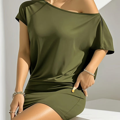 Damen Off-Shoulder Minikleid – Lässiger und eleganter Einteiler für Alltag und Ausgehen