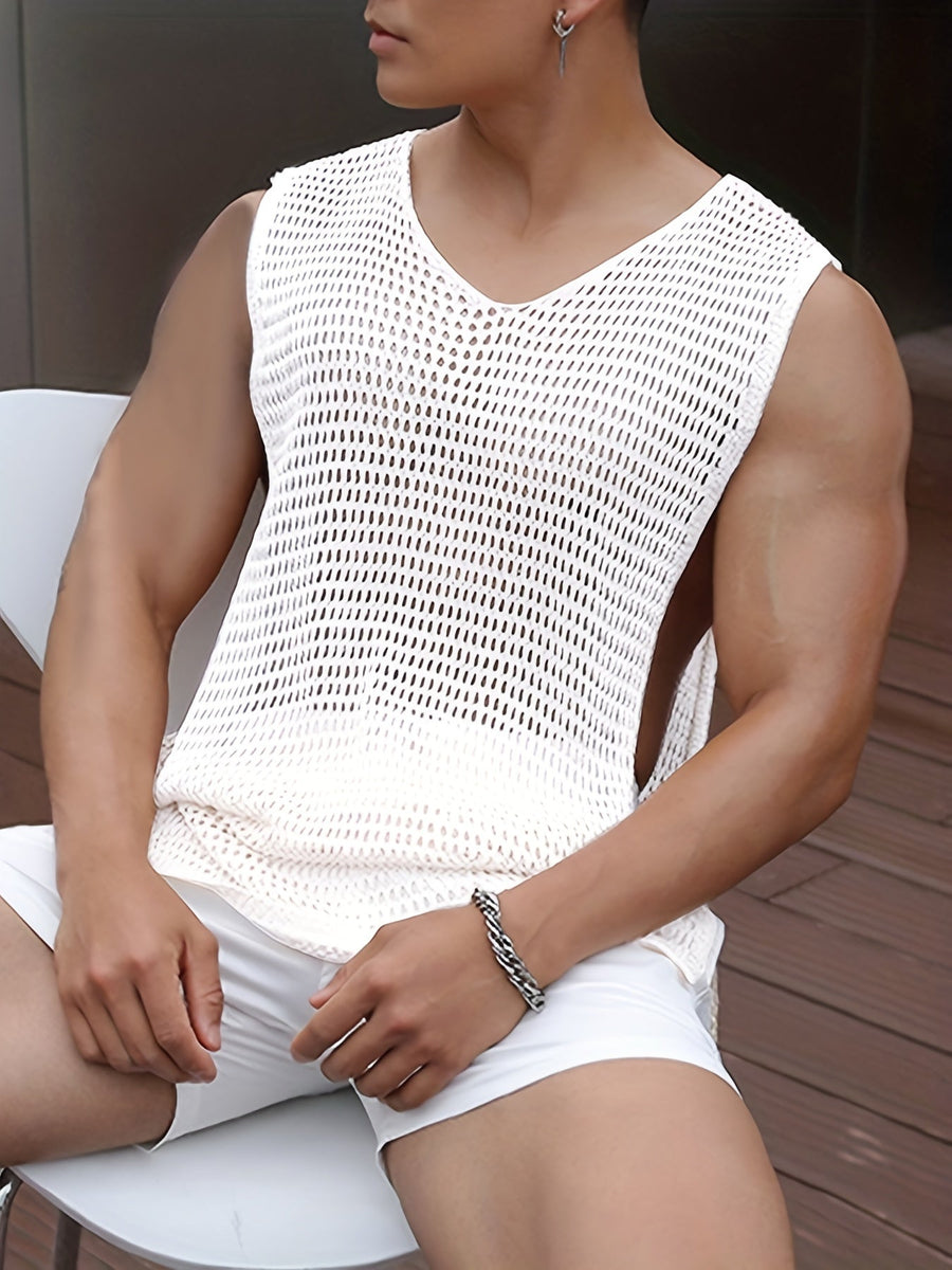 Herren Mesh Tank Top mit offenen Seiten – Moderner Streetstyle Look