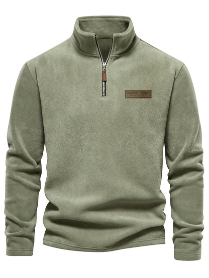 Herren Quarter-Zip Pullover – Moderner Freizeitstil mit Stehkragen und dezentem Logo