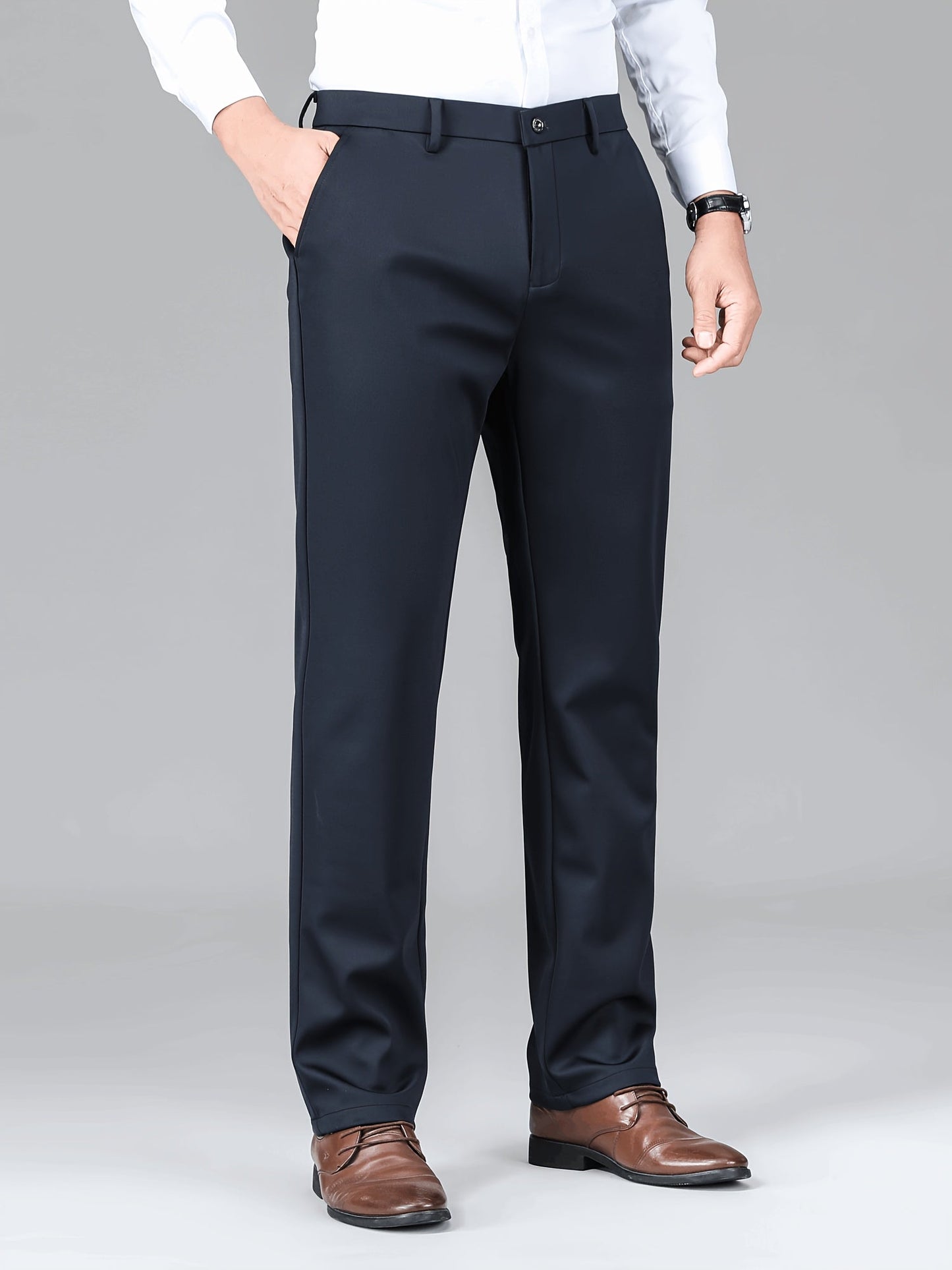 Herren gefütterte Hose Winter Warme Business-Hose mit Fleecefutter