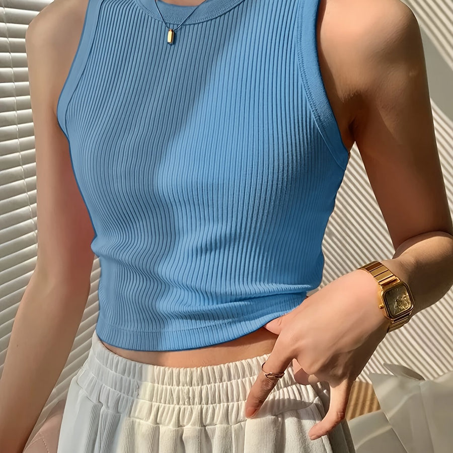 Damen Ripp Tanktop Figurbetont Modern Freizeit & Sport