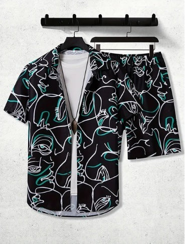 Kirk – Bedrucktes Freizeit Herren-Shirt und Shorts Set