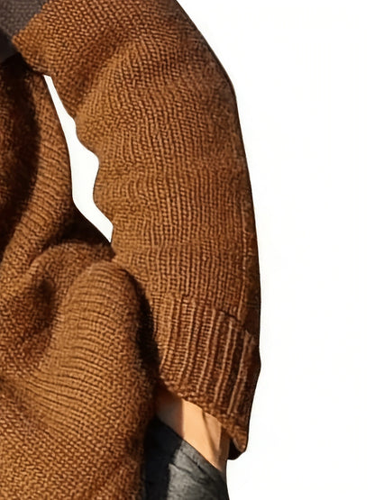 Herren Strickjacke gestreift mit Schalkragen und Knöpfen