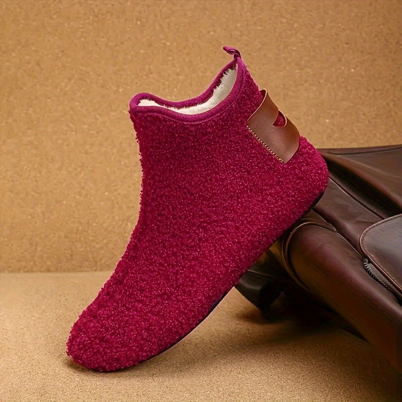 Unisex Winter Hausschuhe Plüsch Stiefeletten Warm Gefütterte Hausstiefel