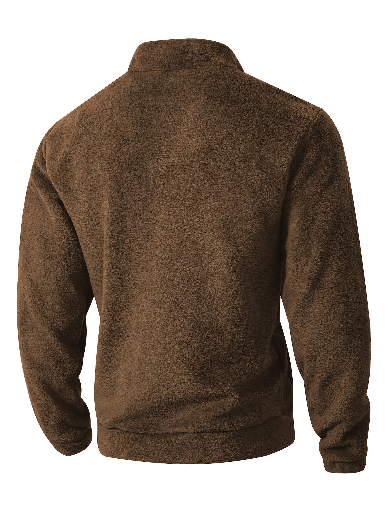 Fleece Pullover Herren mit Reißverschluss und Bauchtasche Stehkragen