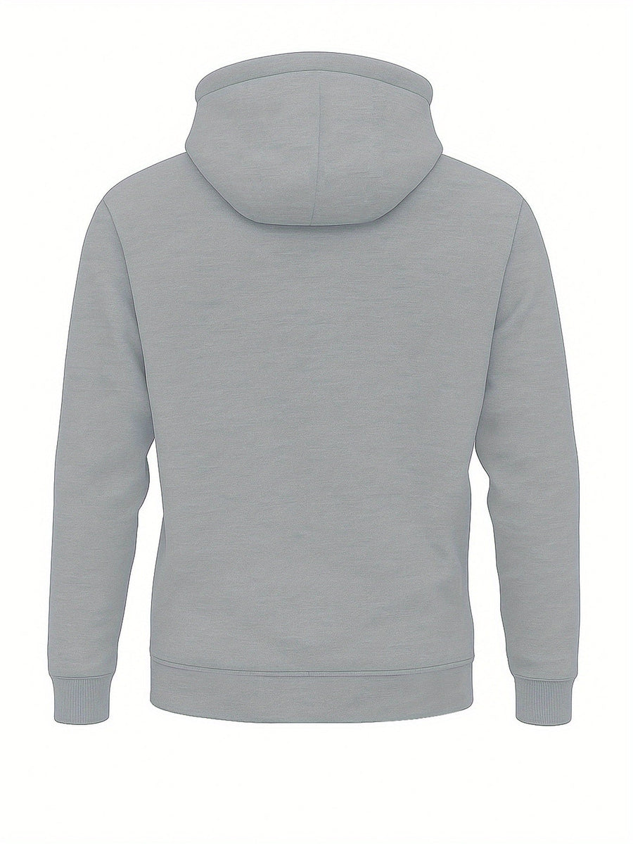Herren Hoodie mit Reißverschluss und Bauchtasche, Kordelzug Kapuzenpullover