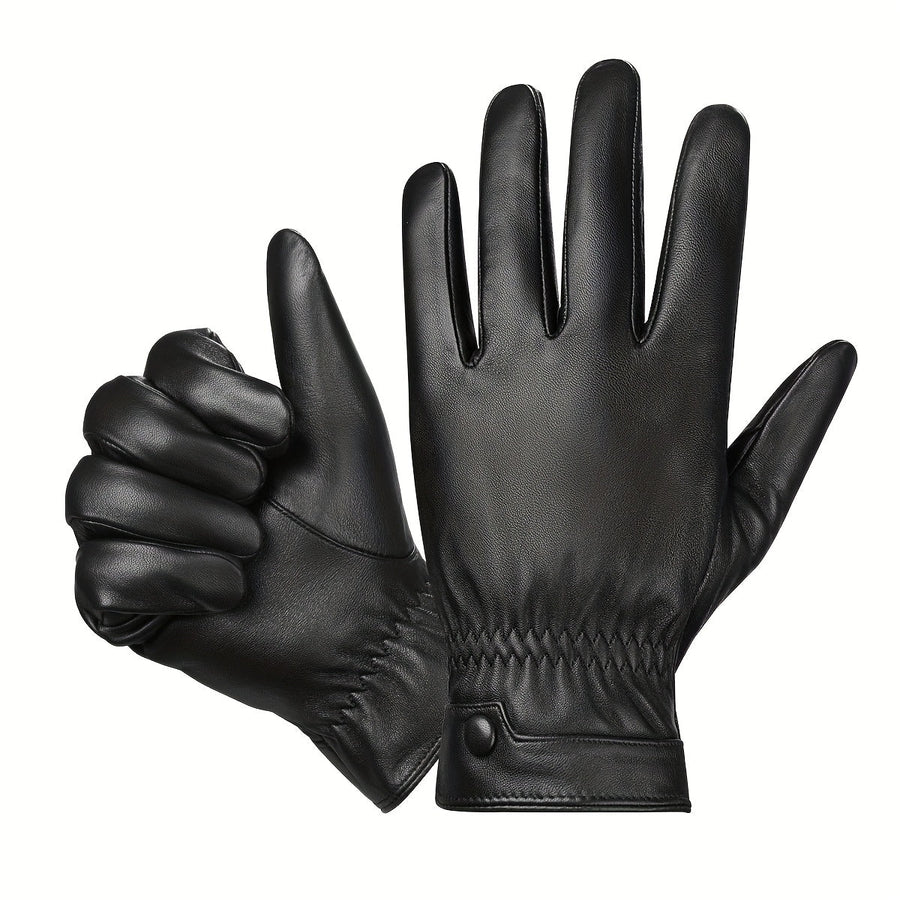 Unisex Handschuhe Schwarz mit Elastischem Bündchen