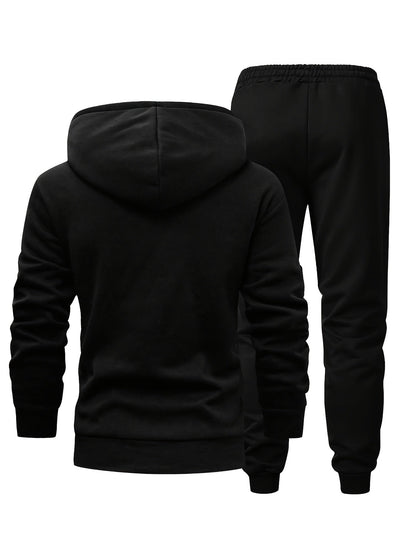 Herren Trainingsanzug mit Kapuzenpullover und Hose, Reißverschluss, Kordelzug, Langarm