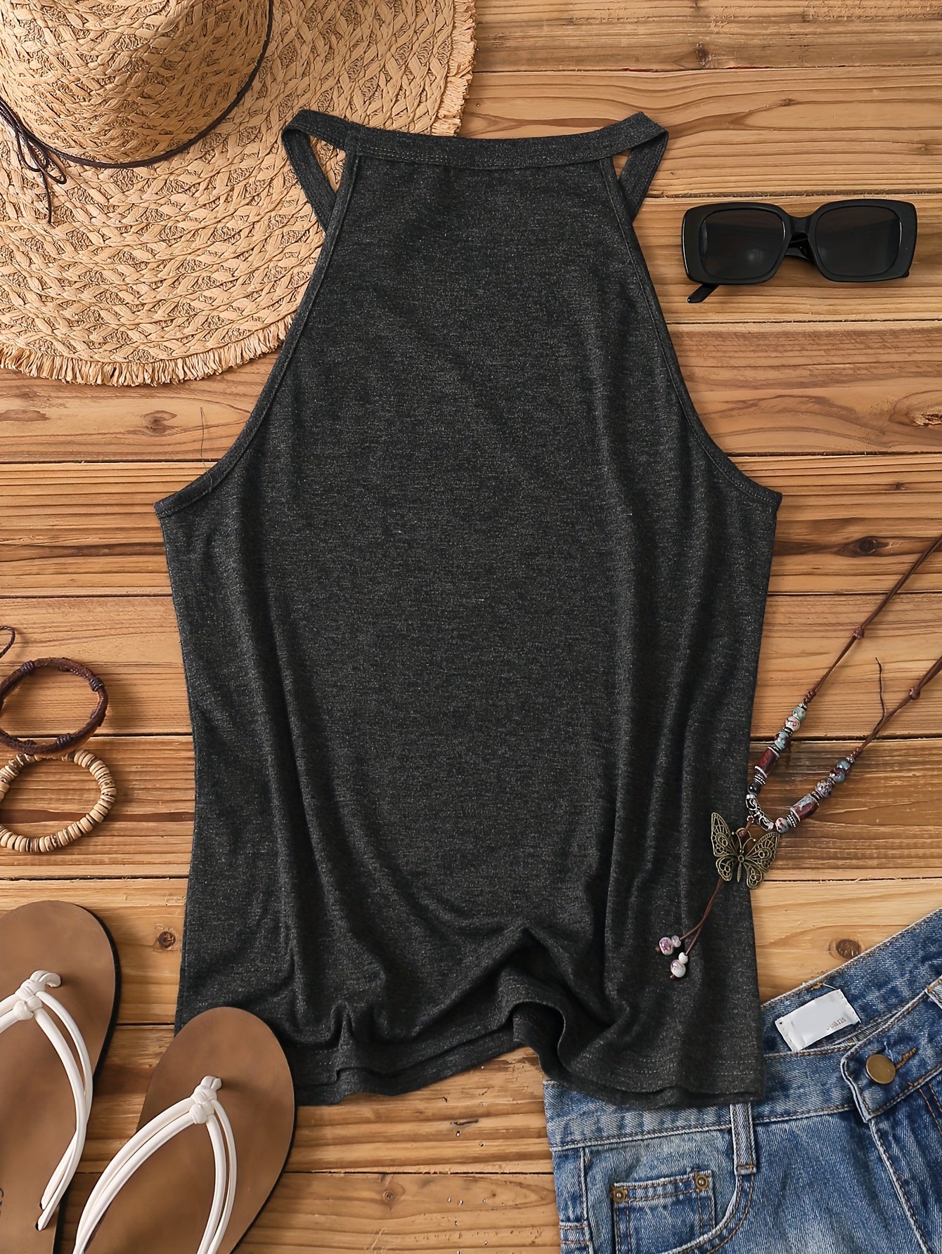 Damen Tanktop mit Wildblumen-Print – Sommerliches Freizeitshirt im Boho-Stil