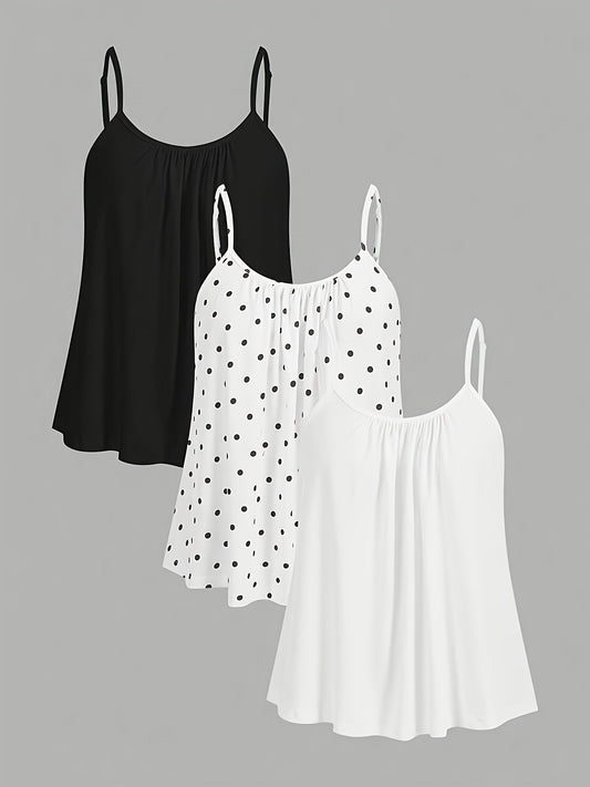 Damen Spaghettiträger Top Set – Locker geschnittene, elegante Basics für Alltag & Freizeit