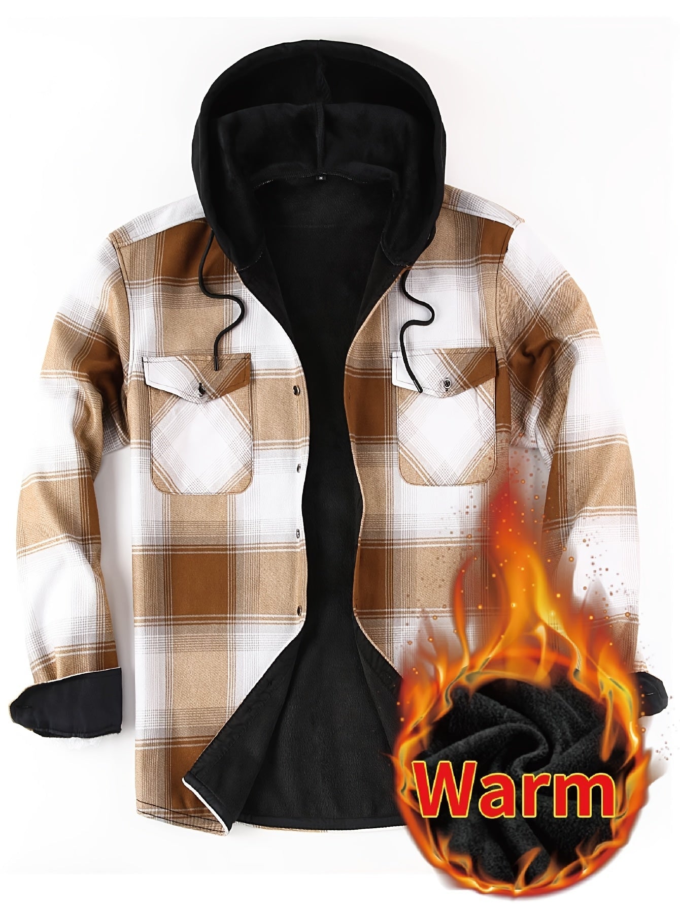 Herren Karo Hemdjacke mit Kapuze – Wärmende Freizeitmode für Outdoor und Alltag