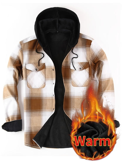 Herren Karo Hemdjacke mit Kapuze – Wärmende Freizeitmode für Outdoor und Alltag