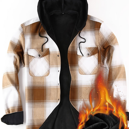 Herren Karo Hemdjacke mit Kapuze – Wärmende Freizeitmode für Outdoor und Alltag