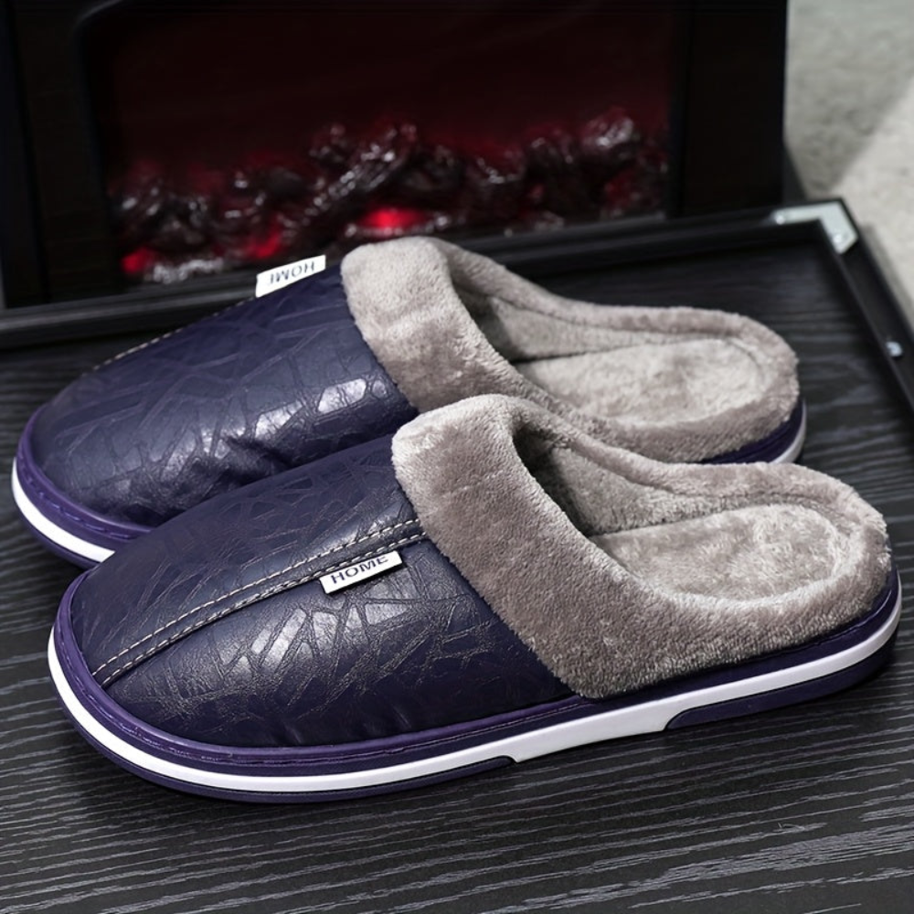 Hausschuhe Unisex, gefüttert, rutschfeste Sohle, bequemer Schlupfschuh für Zuhause