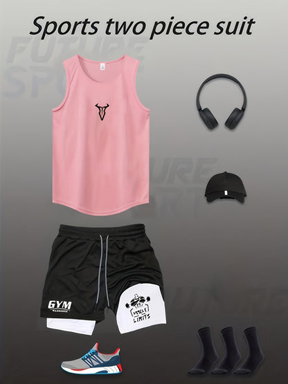 Herren Fitness Trainingsset – Muskelaufbau Tanktop & Shorts für Gym und Workout