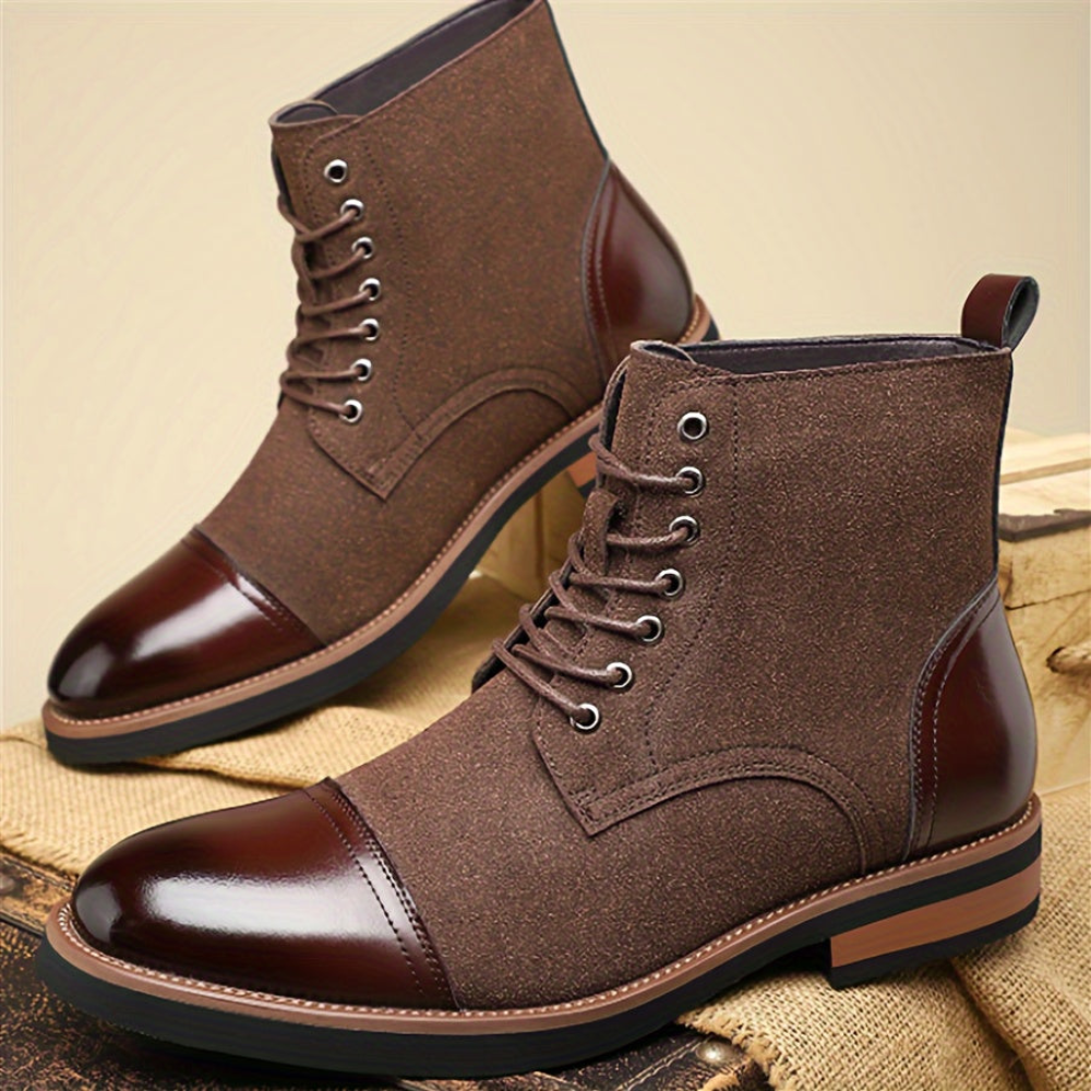 Herren Stiefeletten Schnürschuhe im Chelsea-Stil mit Kontrastkappen