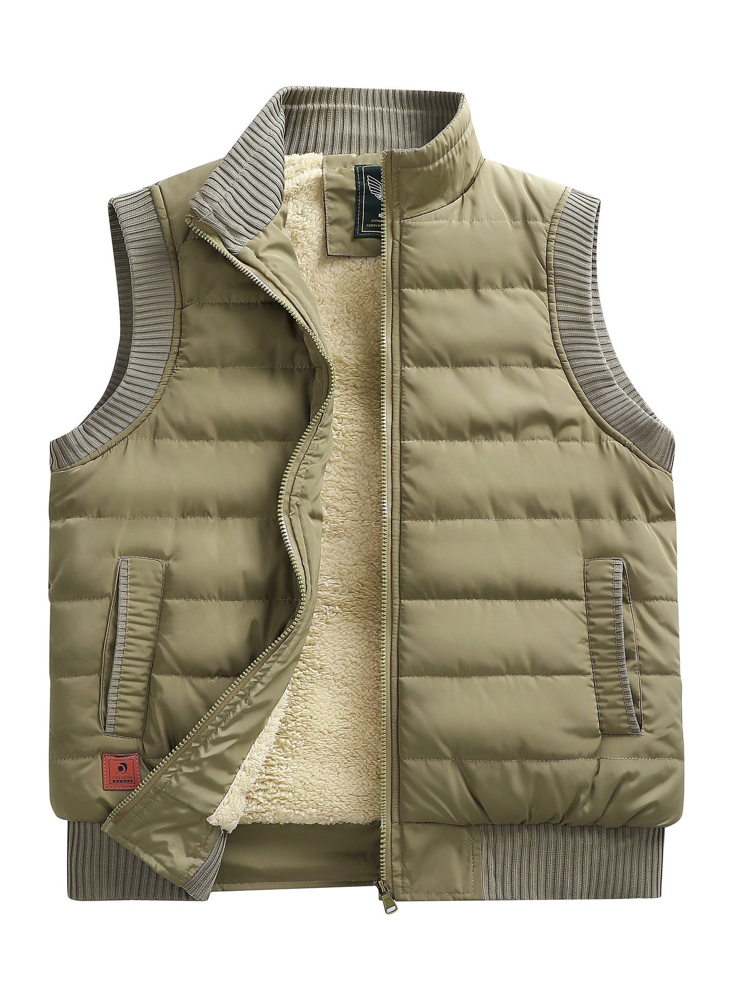 Steppweste mit Stehkragen und Rippstrickdetails - Warm gefüttert - Herren
