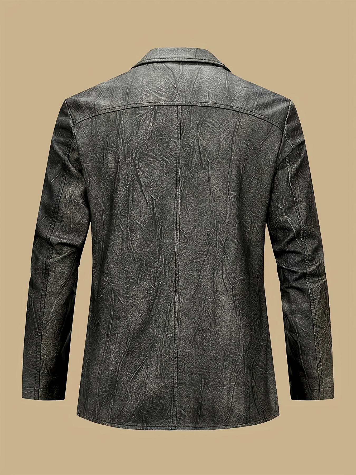 Herren Sakko Jacke mit Reißverschluss-Details und Knöpfen