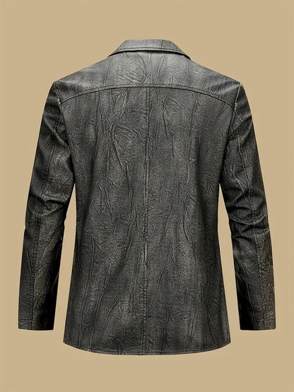 Herren Sakko Jacke mit Reißverschluss-Details und Knöpfen
