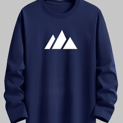 Langarmshirt mit Rundhalsausschnitt und Berg-Motiv