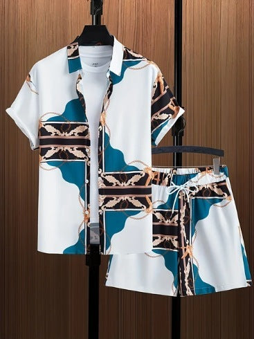 Kirk – Bedrucktes Freizeit Herren-Shirt und Shorts Set