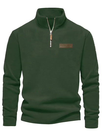 Herren Quarter-Zip Pullover – Moderner Freizeitstil mit Stehkragen und dezentem Logo
