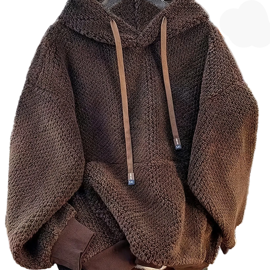 Teddy-Fleece Hoodie für Damen mit Kapuze und Kängurutasche