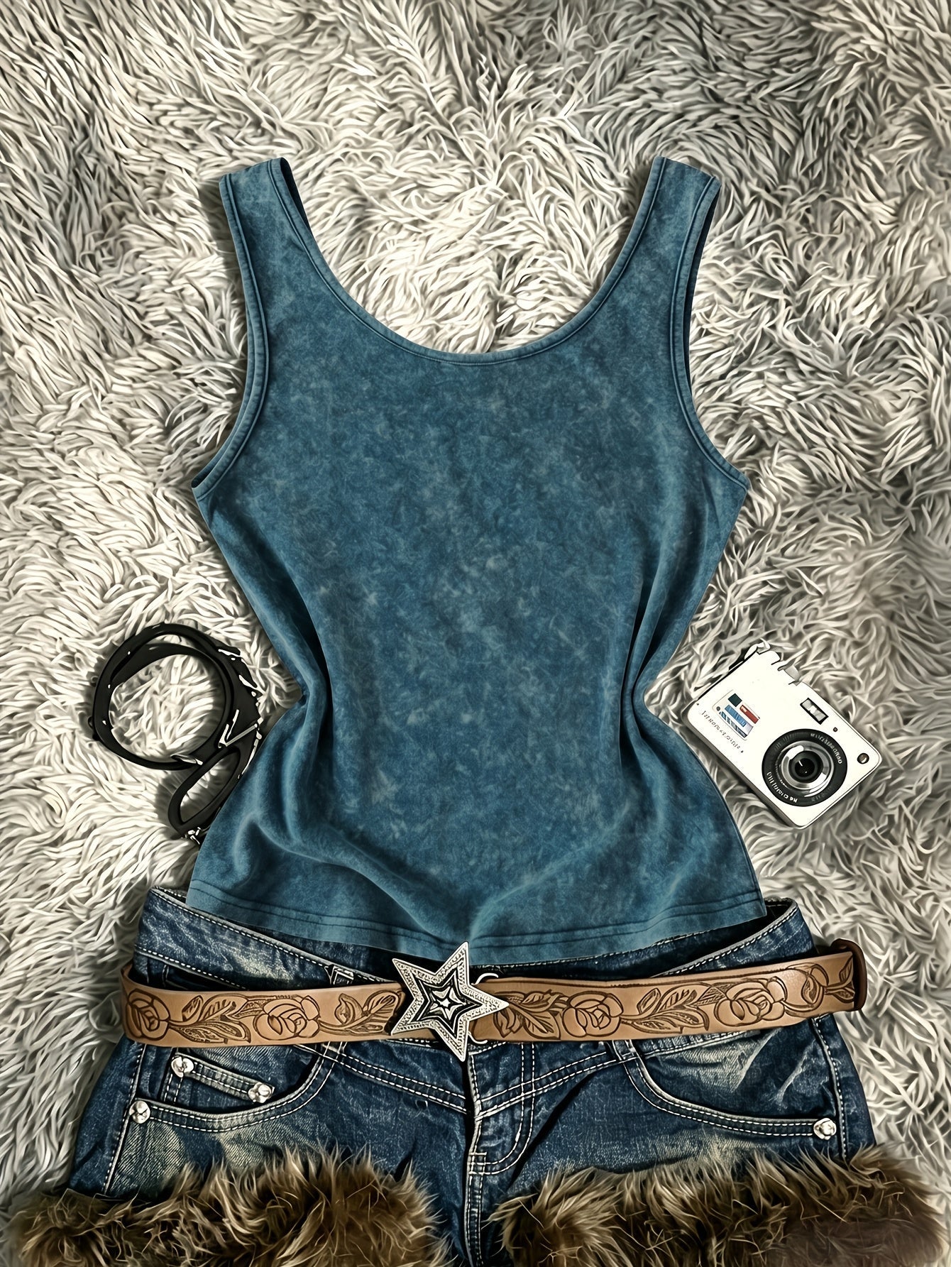 Damen Vintage Tanktop mit Spiral-Print – Retro Style für Festivals und Freizeit