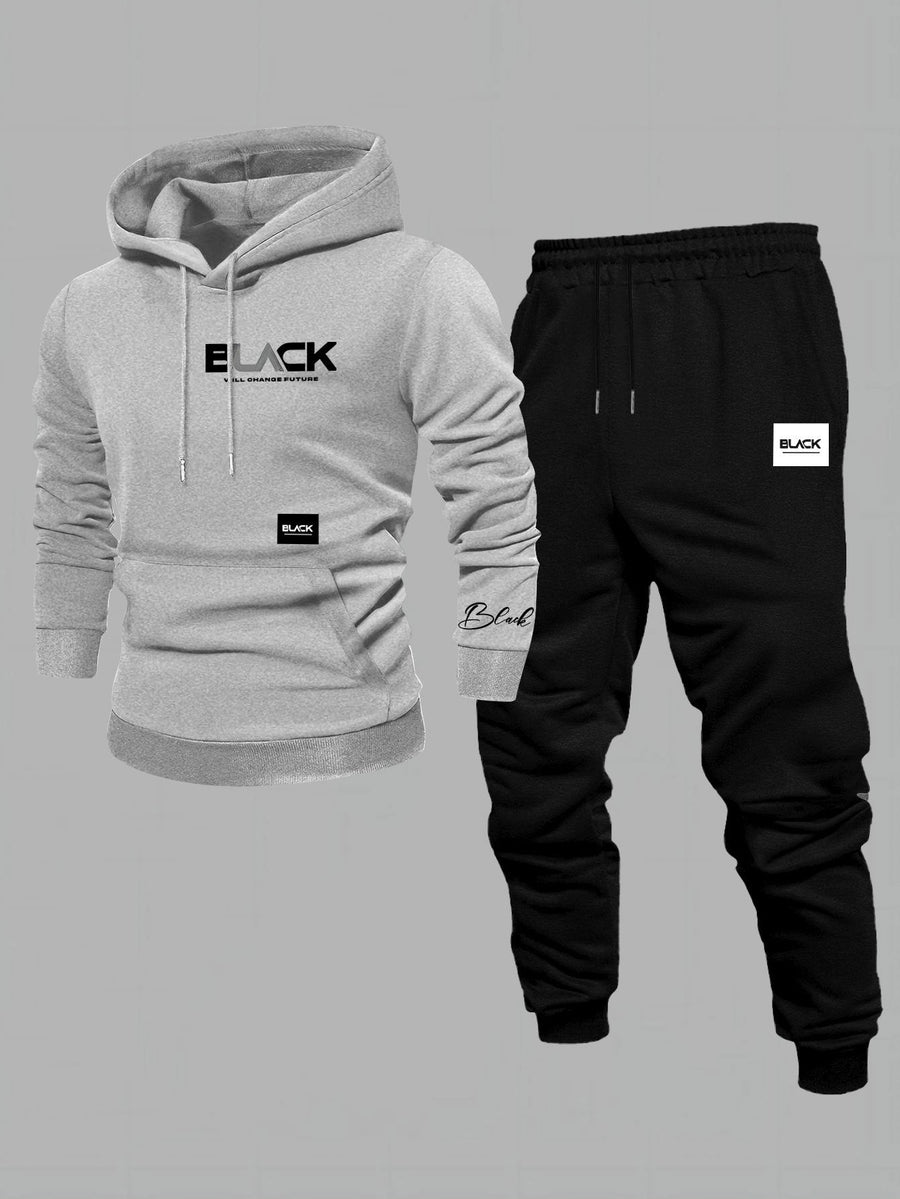 Unisex Trainingsanzug Set mit Kapuzenpullover und Jogginghose in verschiedenen Farben