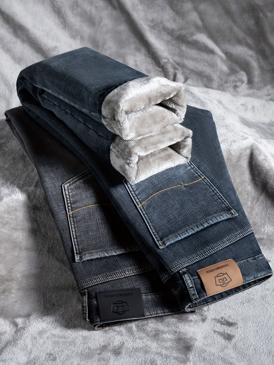 Herren Jeanshose mit Teddyfutter – Winterjeans für warme Beine, verschiedene Farben