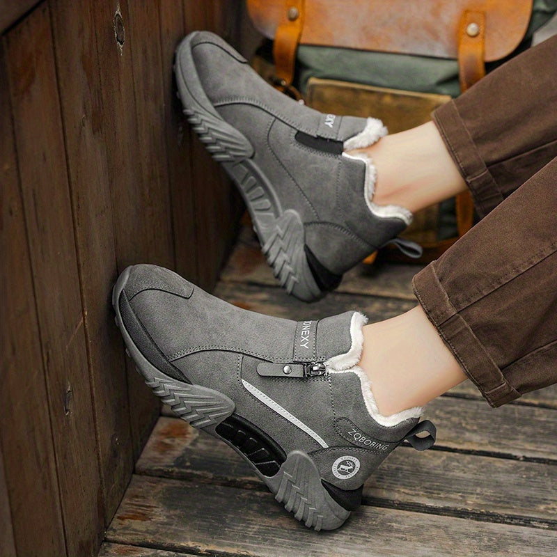 Unisex Winterstiefel gefüttert mit Reißverschluss – Grau, Schwarz, Khaki